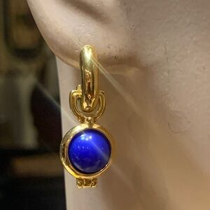 JOAN RIVERS CLASSIC COLLECTION GOLD CAGE EARRINGS WITH 10 CHANGEABLE CABOCHONS